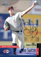 2002 Bakersfield Blaze JON SWITZER Signed Card autograph AUTO DEVIL RAYS METS