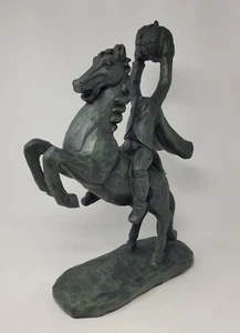 HEADLESS HORSEMAN Spooky Night Patina Color Halloween Decor Statue Shelf Horse - Picture 1 of 9