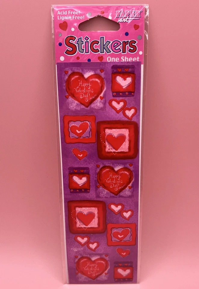 Pegatinas álbum de recortes caprichosas corazones rosa rojo día de San Valentín fiesta favor Foto 1 de 1