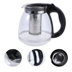 1500ml Glas Teekanne Teesieb Teebereiter Glaskanne mit Edelstahl Sieb Neu - Bild 1 von 11