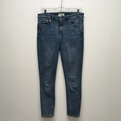 Pantalones de mezclilla ajustados elásticos de tiro alto azul sostenible Lovers + Friends para mujer 27 Foto 1 de 4