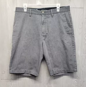 Volcom Shorts Mens 34 Corpo Class Chino Gray Striped 9" Surf Skate Street Wear - Picture 1 of 14