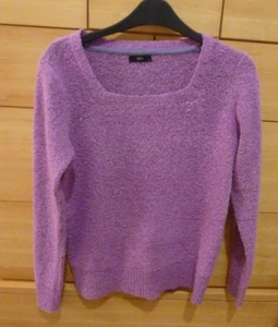 Purple boucle effect jumper by M&Co - size 12 - chest measures 38" - square neck - Picture 1 of 2