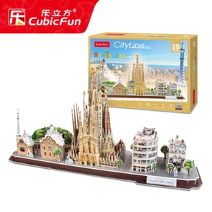 CubicFun Barcelona City Skyline Building 3D Puzzle Construction Bricks Set Toys - Picture 1 of 6
