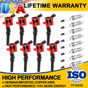8 Ignition Coil Pack &Iridium Spark Plug Kit for Ford F-150 4.6L DG508 SP479 Van - Picture 1 of 12