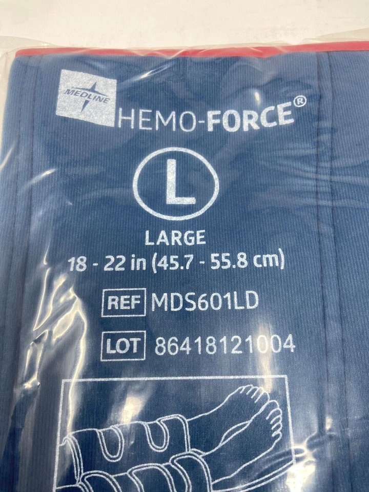 *2 Pairs* (4 pcs) Medline Hemo-Force Calf Garment Large 18-22" MDS601LD - Photo 1/1