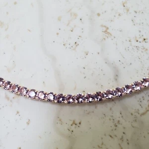 Finest Austrian Pink Crystal Adjustable/ Bolo Rose Gold Coloured Necklace. - Picture 1 of 9
