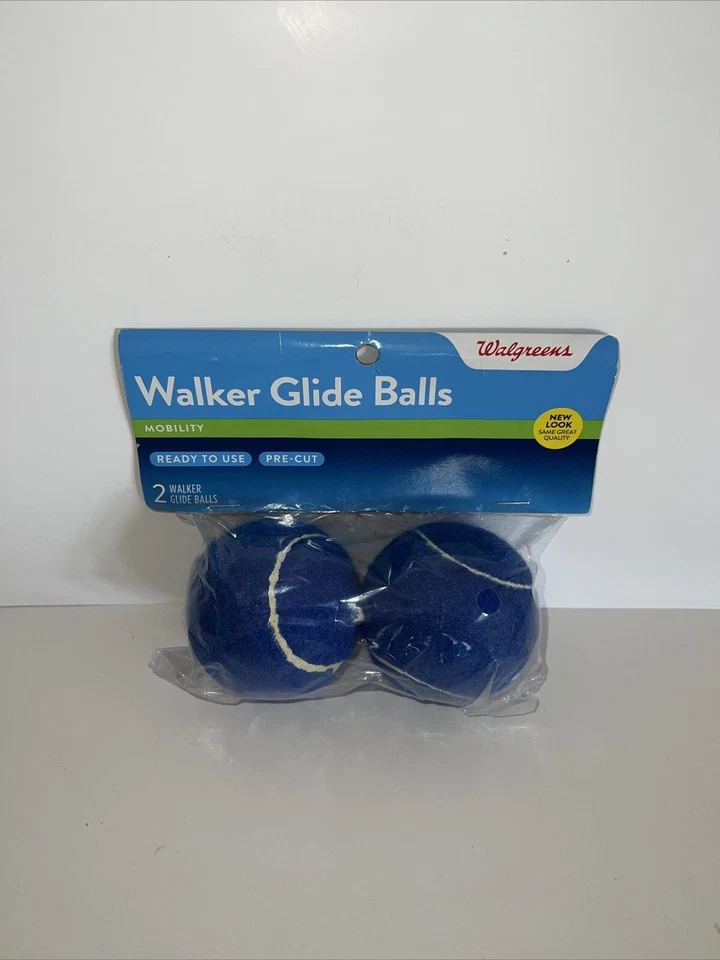 Walgreens Marca Walker Bolas Deslizantes-Juego de 2 Bolas-Apertura Precortada Azul Real Foto 1 de 1