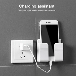 Adhesive Wall Mount Bracket Shelf Universal Mobile Phone Charging Holder Stand