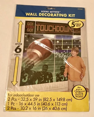 Kit de decoración de pared Scene Setters gigante de 5 piezas ESCENA DE FÚTBOL - más de 6 pies de alto Foto 1 de 2