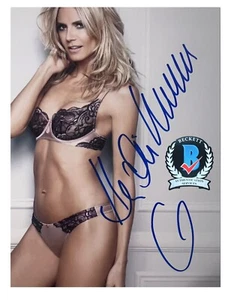 FOTO SEXY FIRMADA POR HEIDI KLUM 8x10 Victoria Secret modelo Beckett BM35459 - Imagen 1 de 4