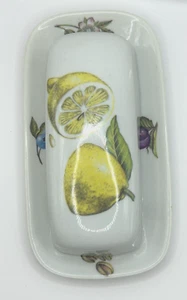 Vntg B.I.A. Ceramic/Porcelain butter dish with fruits, nuts and flower design - Picture 1 of 7