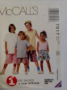 Pantalones Cortos Pull On Niñas Niños 5 6 S McCalls 7017 Patrón de Costura McCall's 1 Hora Fácil - Imagen 1 de 10