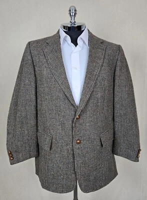 HARRIS TWEED /Stanley Blacker Mens VIRGIN WOOL 2 Bttn Check-Weave Sportcoat 42 R - Image 1 of 4