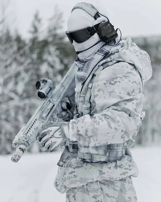 Traje Camuflaje Nieve Multicam Alpino Blanco - Juego de Cubierta Camuflaje Invierno Ligero Foto 1 de 4