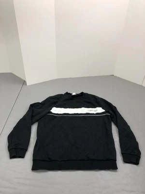 Sudadera Calvin Klein Para Hombre Grande Negra Blanca Cuello Redondo Pullover Colorblock Logo Foto 1 de 4
