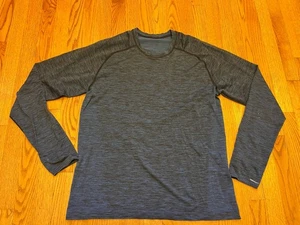 Lululemon T-Shirt Mens Large Blue Tech Long Sleeve Stretch Athletic LG Workout L - Picture 1 of 13