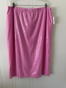 NWT St. John’s Bay Sequin Pink Midi Sz XXL - Picture 1 of 5