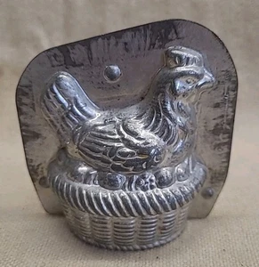 Antik Deutsch 2 Stk. Schokoladenform aus Hühnern - Eier - Korb - Reiche / Weygand - Bild 1 von 9