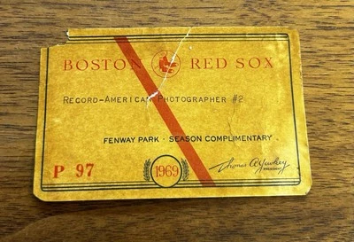1969 BOSTON RED SOX season ticket pass CARLTON FISK debut Seattle Pilots - Image 1 of 2