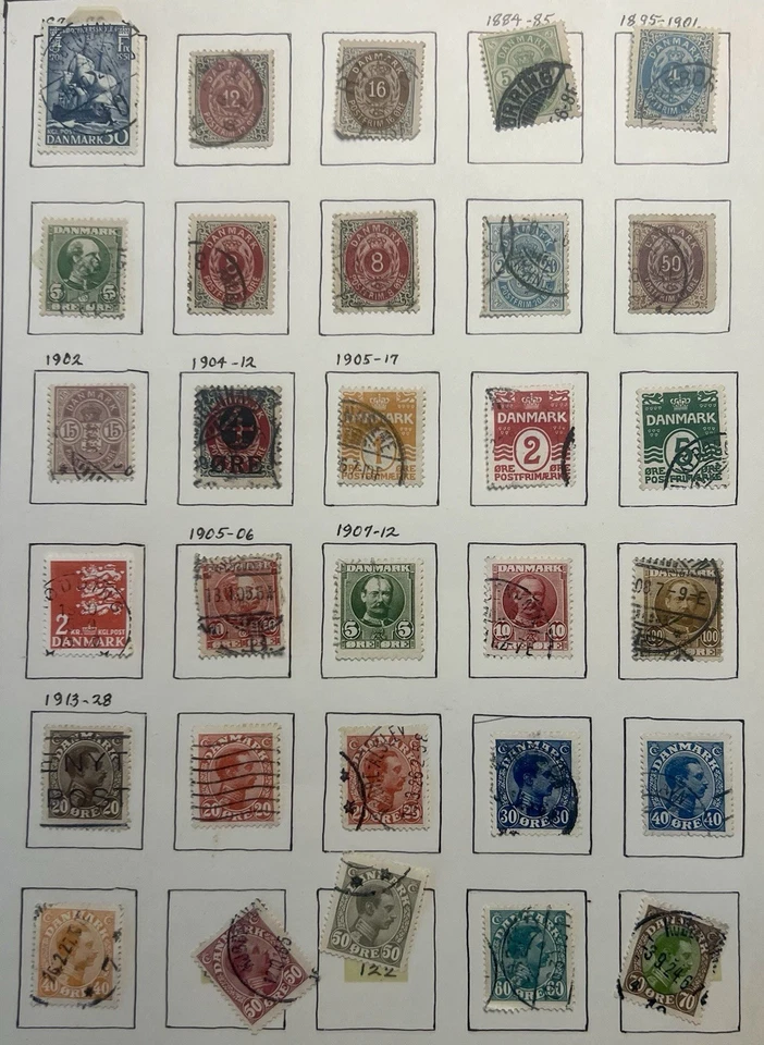 Lote mixto de estampillas postales vintage de Dinamarca #D-789 Foto 1 de 1