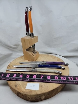 Cuchillos para carne laguiole con bloque asas coloridas 5 cuchillos ver fotos Foto 1 de 4