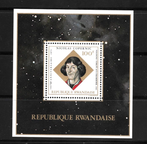 )-ST-1973 RWANDA MNH SOUV. SHEET SC#571  COPERNICUS AND ASTROLABE FREE SHIPPING Cover