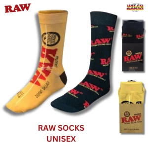 Official RAWthentic RAW Black or Classic Socks with Printed RAW Logo Cotton SOX - Picture 1 of 4