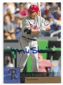 MATT STAIRS Autographed Signed 2009 Upper Deck card Philadelphia Phillies COA - Picture 1 of 1