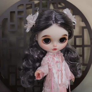 12" Blythe doll Nude Hand Painted Exquisite makeup joint body dark grey hair - Picture 1 of 3
