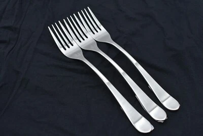 Set of 3 Windermere Salad Forks Gourmet Settings Matte 18/10 Flatware 7"