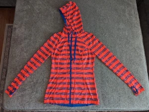 Lukka Hoodie Jacket Athletic Full Zip Striped Thumbholes Sz Small Stretchy - Picture 1 of 11