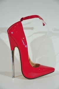 High Heels extrem,Giaro Slick,rot,Lackoptik,Metallfleck,Gr.37,Höhe 16 cm - Bild 1 von 12
