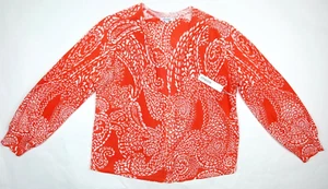 NEW! Chico's Summer Romance Mosaic Cardigan Orange Blossom Sz 2 / LARGE / 12 - Picture 1 of 9