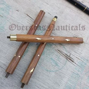 Antique 3 Fold Vintage Wood Brass Walking Stick Cane For wooden shaft Men' Gift  - Picture 1 of 6