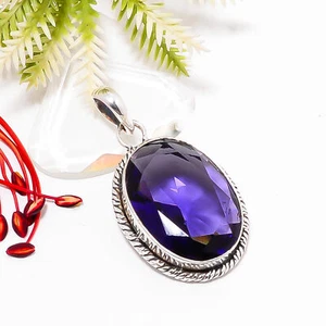 Iolite Gemstone 925 Sterling Silver Jewelry Pendant, Designer Pendant - Picture 1 of 5