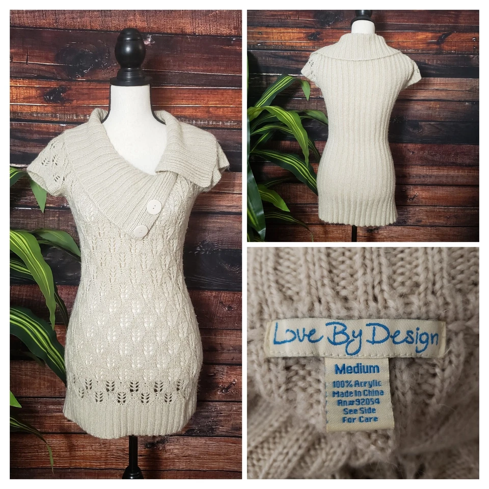 Suéter Love By Design manga curta média gola capuz crochê malha aberta - Imagem 1 de 4