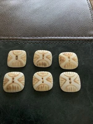 SET of SIX CARVED IVORY LOOK * Suit jacket Sport Coat.  Brand New - Image 1 of 2