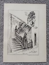The Staircase, Jesus Hospital, Newcastle upon Tyne - Antique Print - 1890
