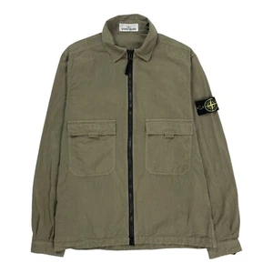 Stone Island Overshirt Zip Jacket Khaki Cotton Nylon Blend Size Small S - Picture 1 of 4