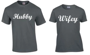 T-shirt Palestra Abbinate Carbone Hubby Moglie Amore Marito Moglie Coppie Maglie - Foto 1 di 4