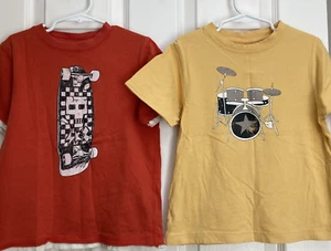 Vintage 2008 2009 GYMBOREE Drum Music & Monkey + GAP Kids Dragon Tee - sz 5 yrs - Picture 1 of 5