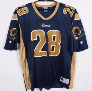 Vintage Champion NFL Faulk 28 St Louis Rams Football Jersey L 44 Blue E468 - Picture 1 of 5