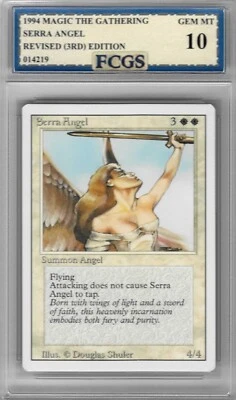 1994 MTG Revised 3rd Edition Serra Angel Graded FCGS 10 GEM MINT - Image 1 of 2