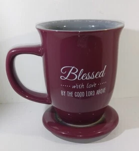 Juego de tazas y posavasos Abbey & CA bendecidos con amor por el buen señor por encima de 12 OZ 355 ML - Imagen 1 de 8
