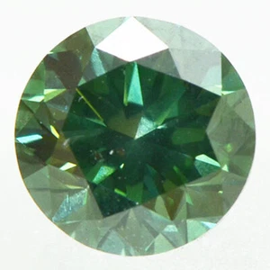 Loose Round Shape Diamond Fancy Green Color 0.70 Carat Real Natural Enhanced VS2 - Picture 1 of 8