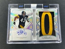 2022 Panini Flawless Troy Polamalu Veteran Booklet Patch Auto “O” 2/8 No. VB-TP