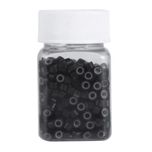 500PCS/Bottle Professional Silicone Lined Hair Extension Rings Beads Link Tube - Picture 1 of 6