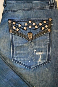 Blac Label Premium Denim Goods Distressed Wash Herren Jeans Gr. 36 x 32 Nieten - Bild 1 von 7