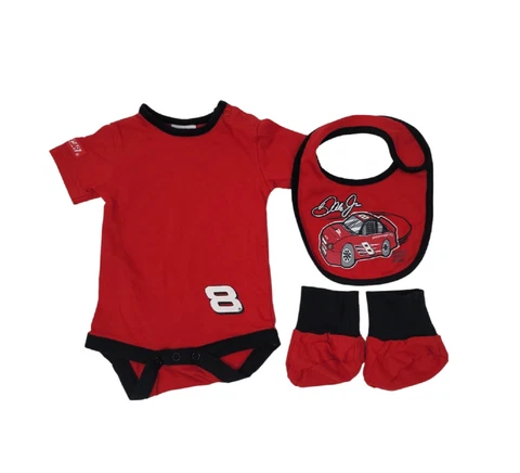 Dale Earnhardt Jr Outfit Boys 0-3 Months Vintage 3 Piece Set Nascar Bib #8 Baby Cover